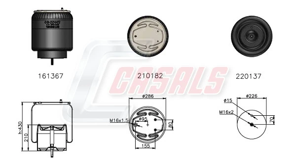 Coxim pneumático (suspensão de lâminas pneumática) do eixo 1903608 Scania