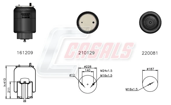 Compre 21978500 Volvo Coxim pneumático (suspensão de lâminas pneumática) do eixo