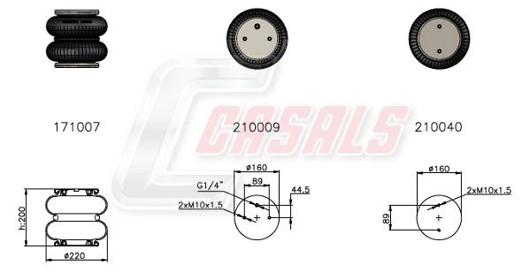 4229100400 SAF Coxim pneumático (suspensão de lâminas pneumática) do eixo