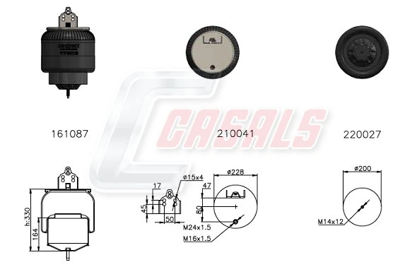 Coxim pneumático (suspensão de lâminas pneumática) do eixo 20427803 Volvo