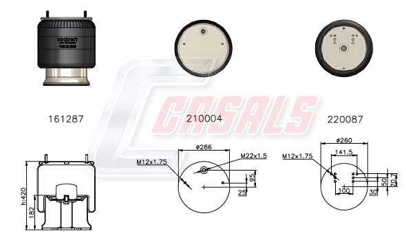 Coxim pneumático (suspensão de lâminas pneumática) do eixo W01M586223 Firestone