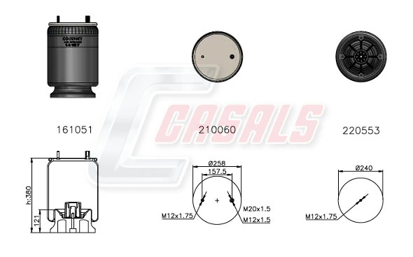 Compre RML75268CP8 Blacktech Coxim pneumático (suspensão de lâminas pneumática) do eixo
