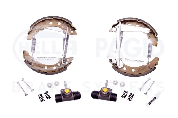 Sapatas do freio traseiras de tambor, montadas com cilindros, kit para Volkswagen Jetta I 16