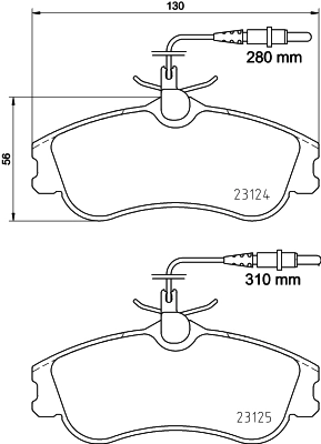 8DB355018261 HELLA Sapatas do freio dianteiras de disco