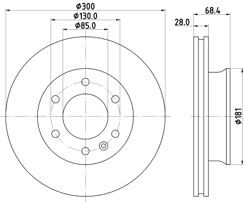 Disco do freio dianteiro para Mercedes Sprinter III 5-t 907, 910