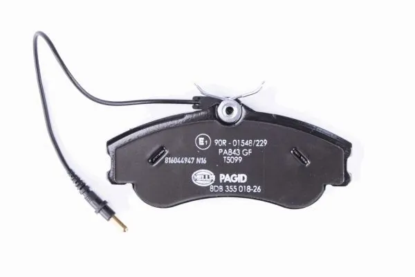 Compre 8DB355018261 HELLA Sapatas do freio dianteiras de disco