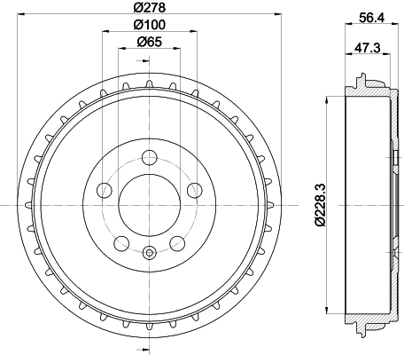  Tambor do freio traseiro Volkswagen Polo VI hatchback (AW1, BZ1, AE1) (2017 - 2026) VI