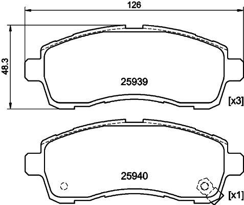 Compre D6Y13328ZA Mazda Sapatas do freio dianteiras de disco