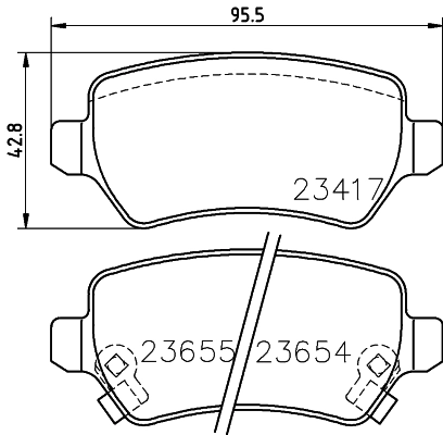 8DB355018781 HELLA Sapatas do freio traseiras de disco
