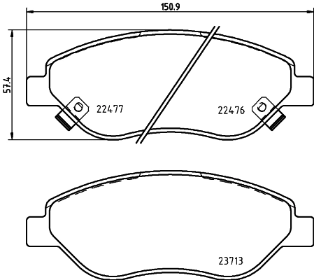 Compre 1681163480 Peugeot/Citroen Sapatas do freio dianteiras de disco