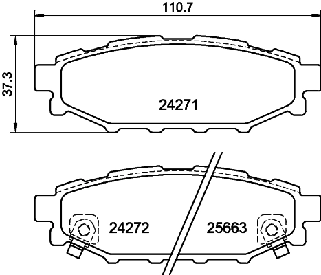 8DB355012261 HELLA Sapatas do freio traseiras de disco