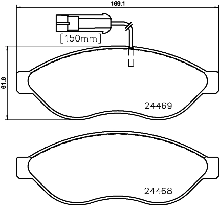 8DB355020661 HELLA Sapatas do freio dianteiras de disco