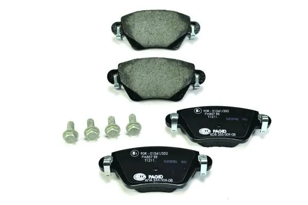 Compre 8DB355009081 HELLA Sapatas do freio traseiras de disco