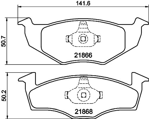 8DB355008351 HELLA Sapatas do freio dianteiras de disco