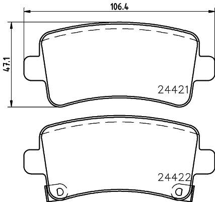 8DB355012991 HELLA Sapatas do freio traseiras de disco