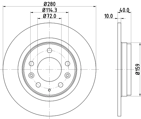 8DD355110381 HELLA Disco do freio traseiro