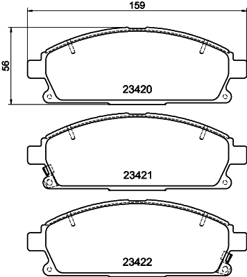 8DB355009661 HELLA Sapatas do freio dianteiras de disco