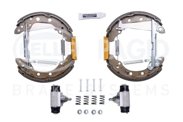 8DB355022711 HELLA Sapatas do freio traseiras de tambor