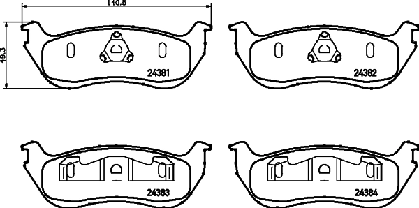  Sapatas do freio traseiras de disco Ford Explorer SUV (2001 - 2005) 