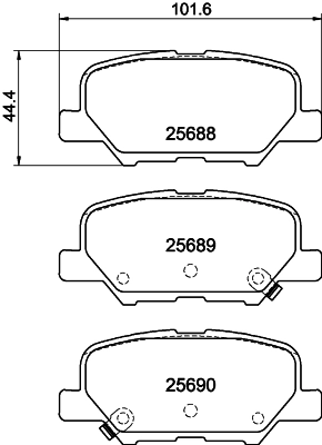 8DB355020291 HELLA Sapatas do freio traseiras de disco