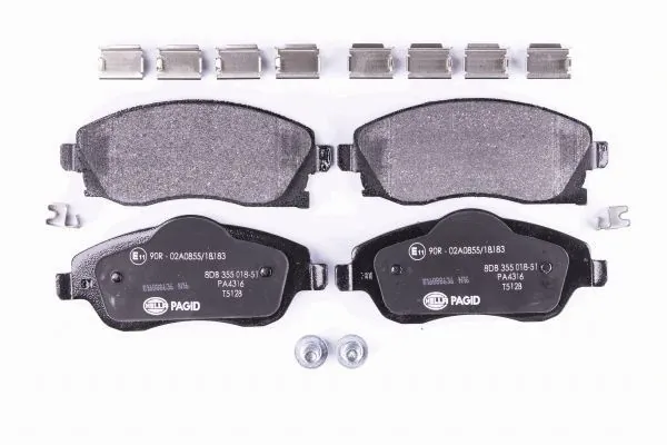 Compre 8DB355018511 HELLA Sapatas do freio dianteiras de disco