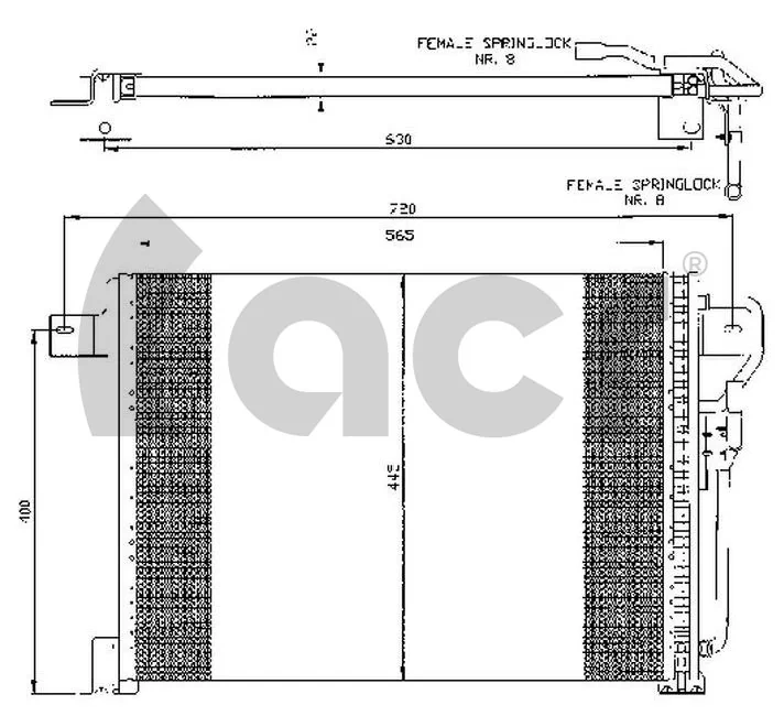 55115863 Chrysler Radiador de aparelho de ar condicionado