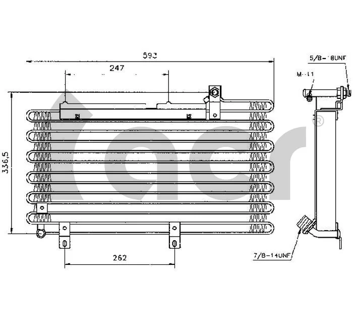 Radiador de aparelho de ar condicionado para Audi 100 C3 44, 44Q