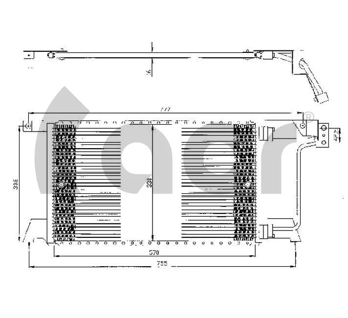 Radiador de aparelho de ar condicionado para Chrysler Voyager 