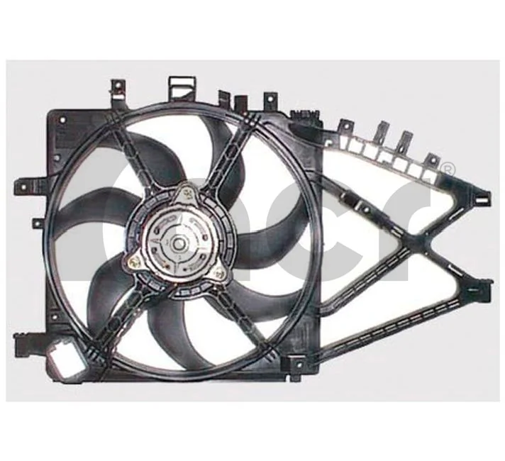 Ventilador elétrico de esfriamento montado (motor + roda de aletas) EV0200720 Jdeus