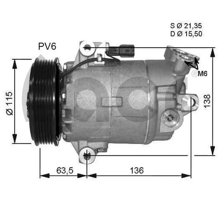 Compressor de aparelho de ar condicionado 133182 ACR