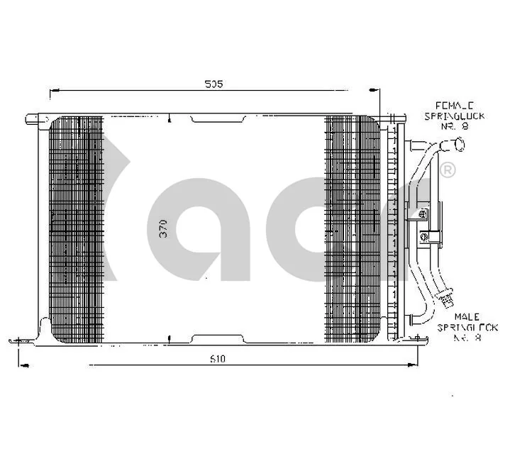 Radiador de aparelho de ar condicionado HMP96FW19710AG Hmpx