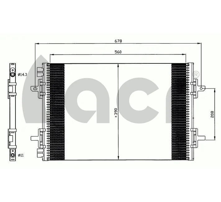  Radiador de aparelho de ar condicionado Renault Espace III monovolume (JE) (1997 - 2003) III