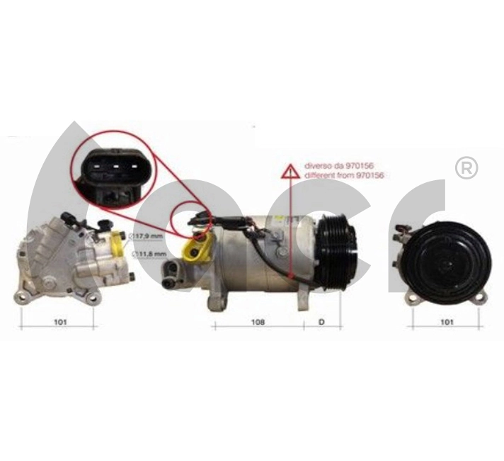 Compressor de aparelho de ar condicionado 7945863 BMW