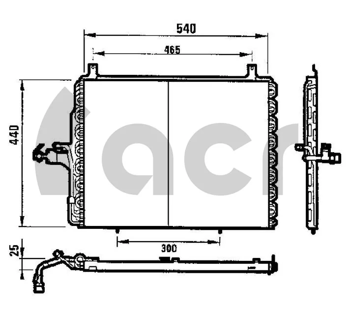  Radiador de aparelho de ar condicionado Mercedes E carrinha (S124) (1993 - 1996) 