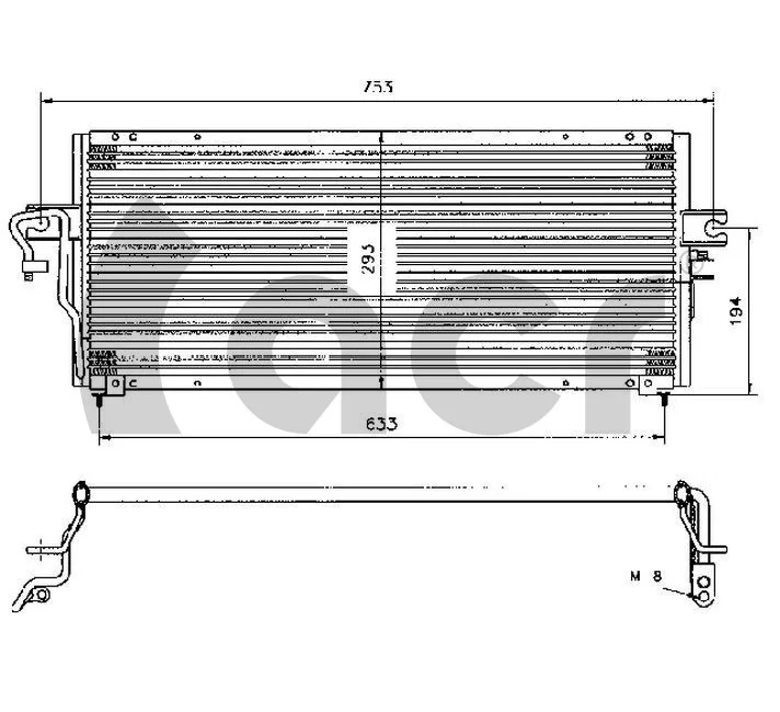 Radiador de aparelho de ar condicionado para Nissan Almera I N15