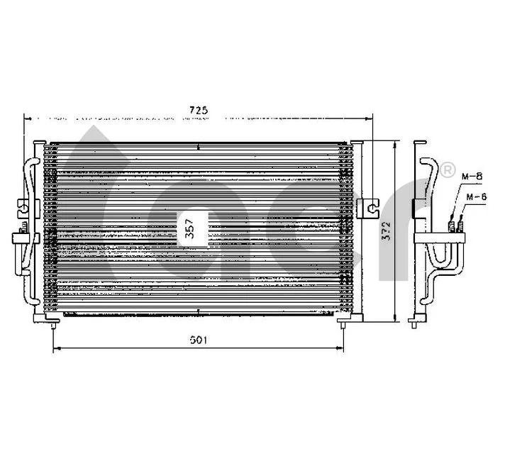 Radiador de aparelho de ar condicionado para Hyundai Sonata Y-3