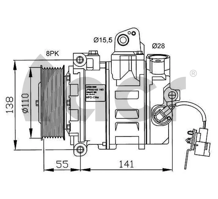 134278R ACR Compressor de aparelho de ar condicionado