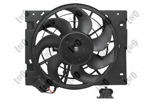 14959040 AND Difusor do radiador de esfriamento, montado com motor e roda de aletas