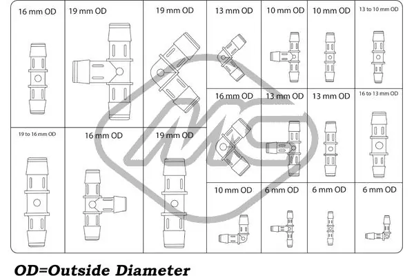 03694 Metalcaucho Flange do sistema de esfriamento (união em T)