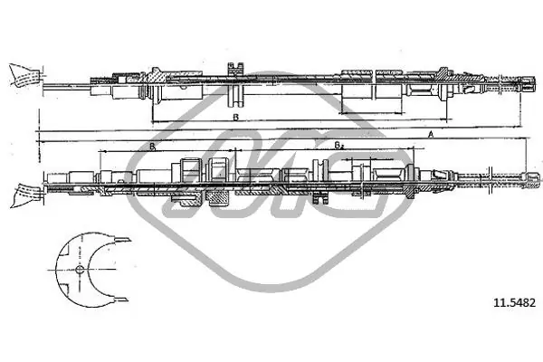 Cabo traseiro direito/esquerdo do freio de estacionamento para Ford Sierra II GBG, GB4