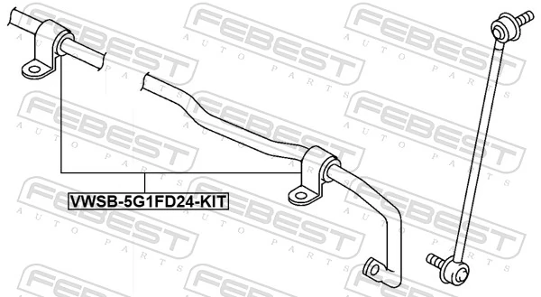 VWSB5G1FD24KIT Febest Kit de reparação de estabilizador dianteiro