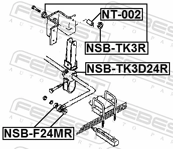 NSBTK3R Febest Bucha de suporte de estabilizador traseiro