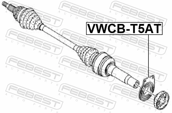 VWCBT5AT Febest Rolamento suspenso do semieixo dianteiro