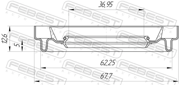 95HDS38620513X Febest Bucim de rolamento suspenso dianteiro da árvore intermédia