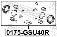 0175GSU40R Febest Kit de reparação de suporte do freio traseiro