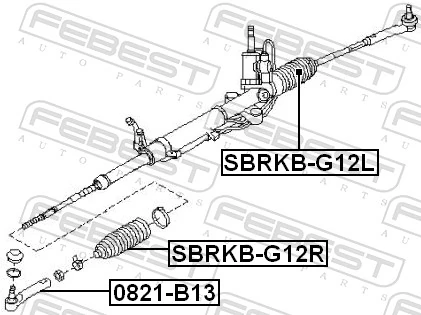  Bota de proteção do mecanismo de direção (de cremalheira) Subaru Impreza III hatchback (GH) (2007 - 2011) III