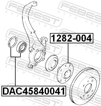 DAC45840041 Febest Rolamento de cubo dianteiro