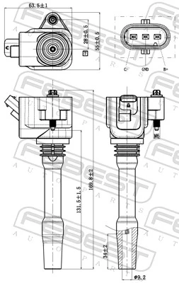 19640002 Febest Bobina de ignição