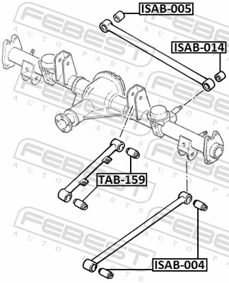 ISAB014 Febest Bloco silencioso da barra Panhard (de suspensão traseira)