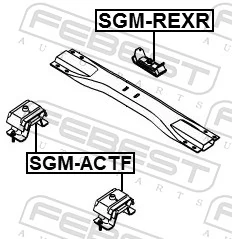 Coxim (suporte) traseiro de motor para SsangYong Kyron  